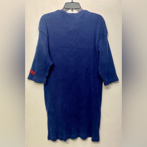 Vintage Mirage Chicago Cubs Henley Ribbed Knit Shirt Jersey Men’s XXL Blue Red - Picture 8 of 8